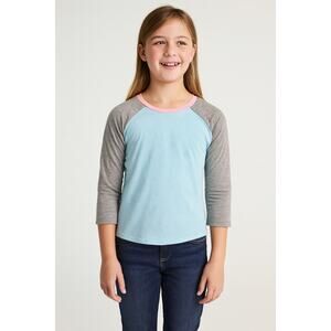 Epic Threads Girls Color Block Long Sleeve Baseball Tee - Size Medium